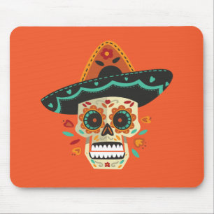 Suikerschedel met Pet Dia de Muertos   Mousepad Muismat