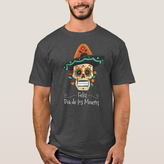 Suikerschedel met Pet Dia de Muertos | Shirts (Voorkant)