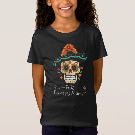 Suikerschedel met Pet Dia de Muertos | Shirts (Voorkant)