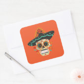 Suikerschedel met Pet Dia de Muertos | STICKER (Envelop)