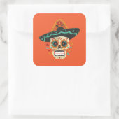 Suikerschedel met Pet Dia de Muertos | STICKER (Tas)