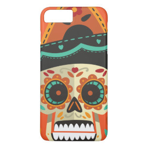 Suikerschedel met Pet Dia de Muertos Telefonisch iPhone 8/7 Plus Hoesje