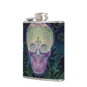 Suikerschedel met regenboogkleuren, harten heupfles (Links)