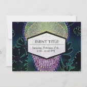 Suikerschedel met regenboogkleuren, harten kaart (Achterkant)