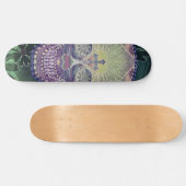 suikerschedel met regenboogkleuren, harten skateboard (Horizontaal)