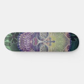 suikerschedel met regenboogkleuren, harten skateboard (Horizontaal)