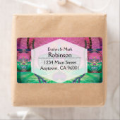 Suikerschedel met regenboogkleurige achtergrond etiket (Insitu)