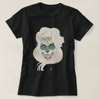 suikerschedel met rozen v4 t-shirt