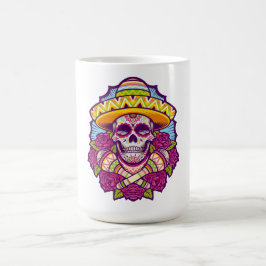 Suikerschedel met Sombrero | Dia De Los Muertos Koffiemok