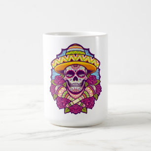 Suikerschedel met Sombrero Dia De Los Muertos Koffiemok
