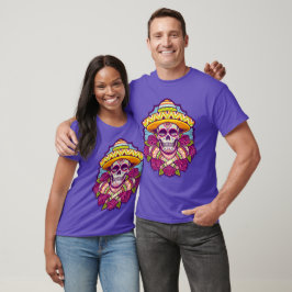 Suikerschedel met Sombrero | Dia De Los Muertos T-shirt