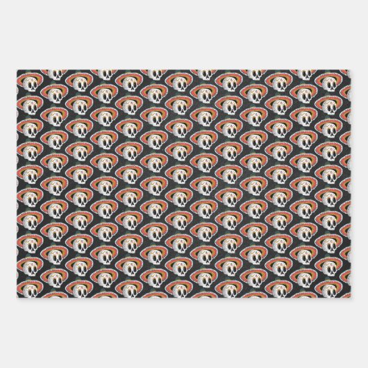 Suikerschedel met Sombrero Inpakpapier Vel (Voorkant)