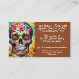 Suikerschedel Mexicaanse aardewerk verkoop Etsy Visitekaartje