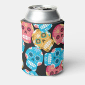 Suikerschedel, naadloze feestelijke achtergrond. blikjeskoeler (Blikje Achterkant)