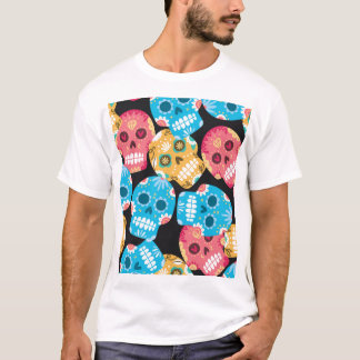 Suikerschedel, naadloze feestelijke achtergrond. t-shirt