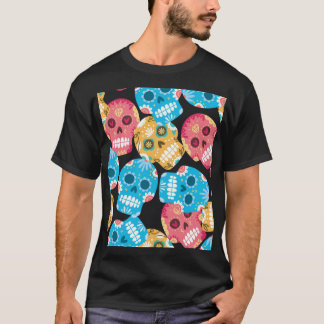 Suikerschedel, naadloze feestelijke achtergrond. t-shirt