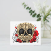 Suikerschedel - Ontwerp van Tattoo Briefkaart (Staand voorkant)