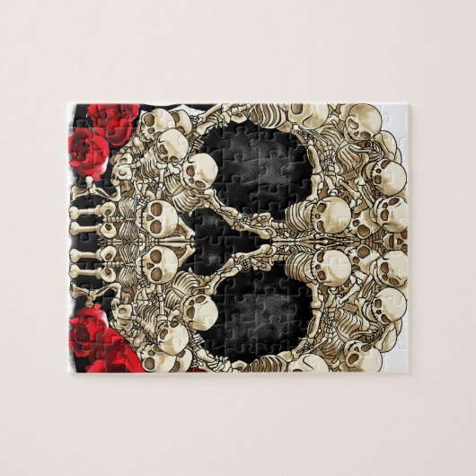 Suikerschedel - Ontwerp van Tattoo Legpuzzel (Horizontaal)