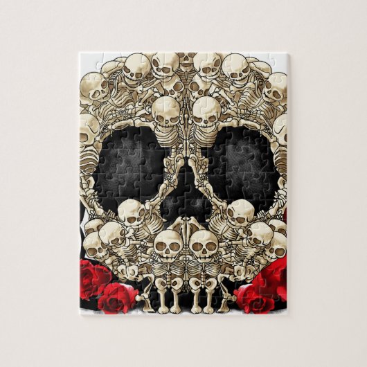 Suikerschedel - Ontwerp van Tattoo Legpuzzel (Verticaal)