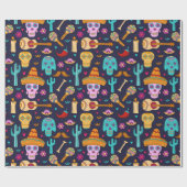 Suikerschedel op donkerblauw papier voor verpakkin (Vlak)