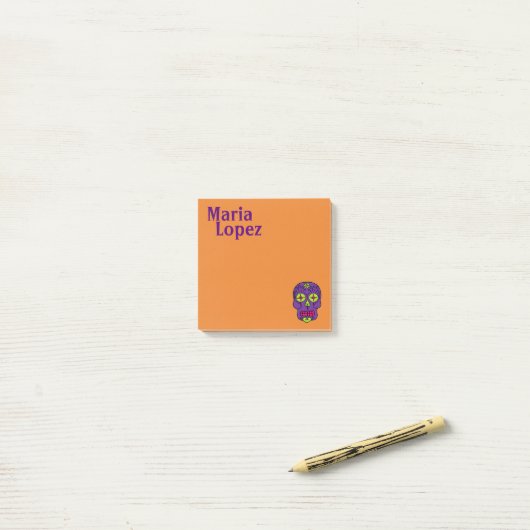 Suikerschedel Post-it® Notes (Op bureau)