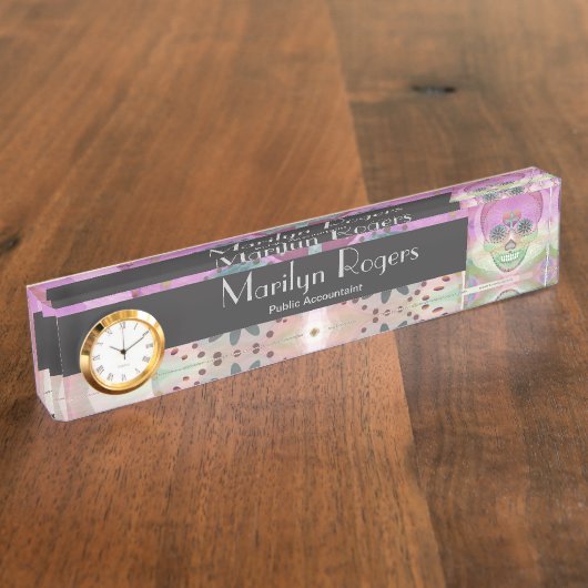 Suikerschedel Rainbow Heart Tree of Life Day of De Naambordje (Zijkant)