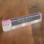 Suikerschedel Rainbow Heart Tree of Life Day of De Naambordje (Zijkant)