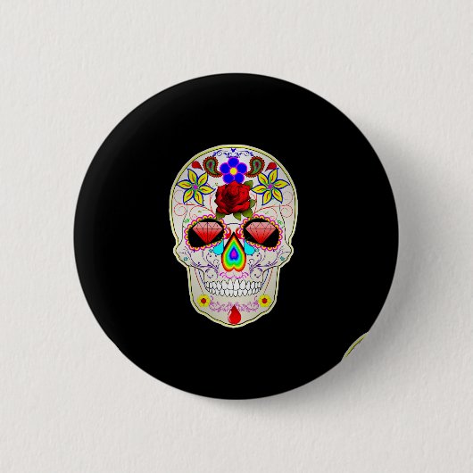 suikerschedel ronde button 5,7 cm (Voorkant)