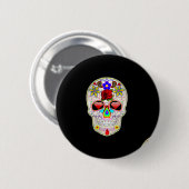suikerschedel ronde button 5,7 cm (Voorkant /achterkant)