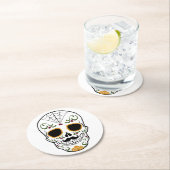  suikerschedel ronde kartonnen onderzetter (Insitu)