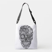 Suikerschedel - Skulls Black White No4 Crossbody Tas (Achterkant)
