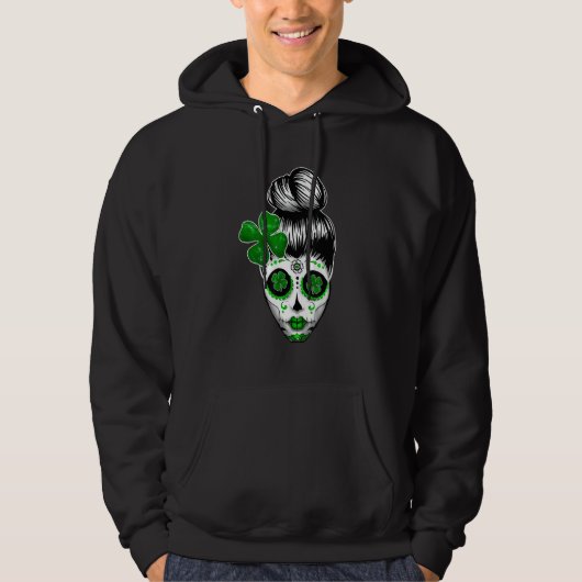 Suikerschedel St. Patricks Day Women Hoodie (Voorkant)