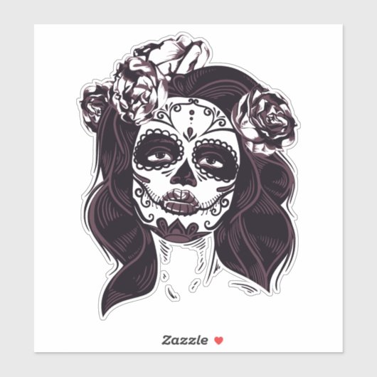 Suikerschedel Sticker (Vel)