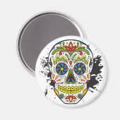 Suikerschedel, Tattoo schedel, Mexicaanse schedel Magneet (Voorkant / Achterkant)