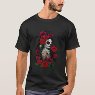 Suikerschedel Vrouwen de los Muertos la Catrina Da T-shirt