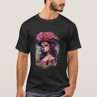 Suikerschedel Vrouwen Dia de Muertos La Catrina Da T-shirt