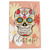 Suikerschedel Zacht petty Peach Roos Hippy Floral Medium Cadeauzakje (Voorkant)