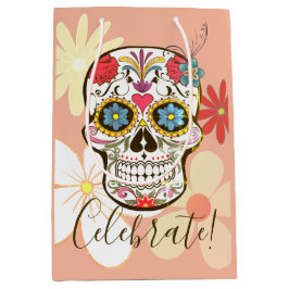 Suikerschedel Zacht petty Peach Roos Hippy Floral Medium Cadeauzakje