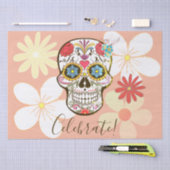 Suikerschedel Zacht petty Peach Roos Hippy Floral Tissuepapier (Craft)