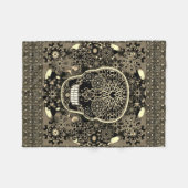 Suikerschedel, zwart en goud fleece deken (Voorkant (Horizontaal))