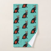 Suikerschedel, zwarte kat bad handdoek (Handdoek)