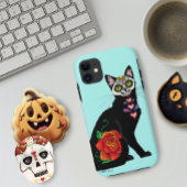 Suikerschedel, zwarte kat Case-Mate iPhone case