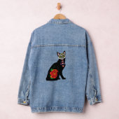 Suikerschedel, zwarte kat denim jacket (Hangar)