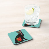 Suikerschedel, zwarte kat drankjes onderzetter (Rechterzijde)