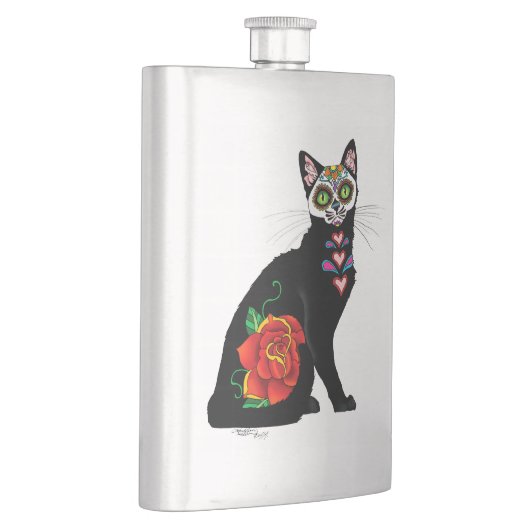 Suikerschedel, zwarte kat flacon (Rechts)