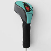 Suikerschedel, zwarte kat golfheadcover (Schuin)