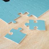 Suikerschedel, zwarte kat legpuzzel (Zijkant)