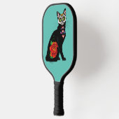 Suikerschedel, zwarte kat pickleball paddle (Links)