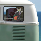 Suikerschedel, zwarte kat sticker