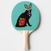Suikerschedel, zwarte kat tafeltennisbatje (Voorkant)